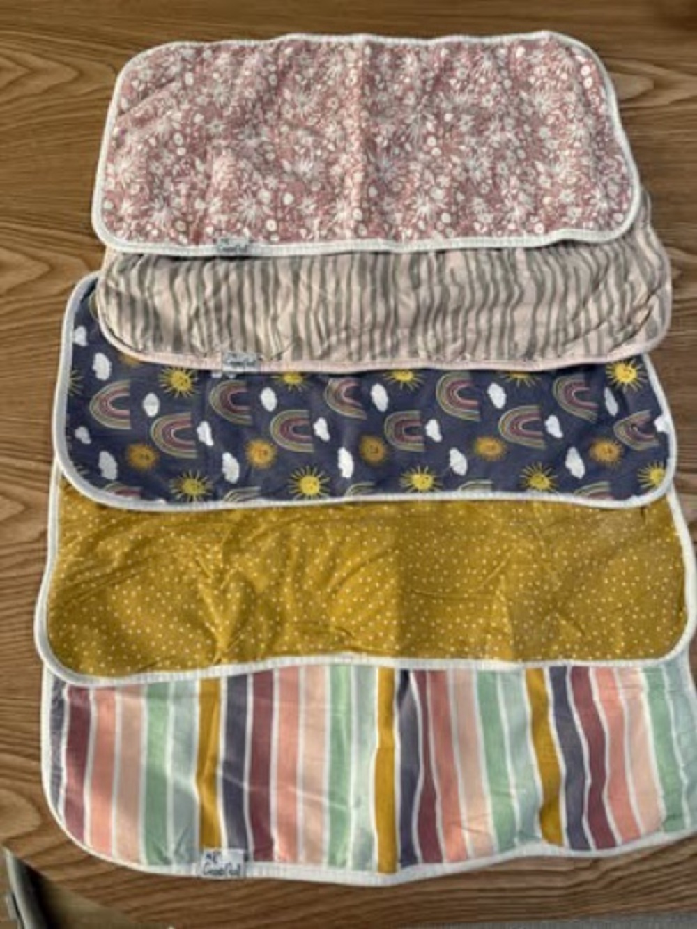 Copper Pearl Multi-Pattern Cotton Baby Bib Set - Multicolor